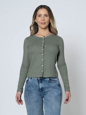 Camiseta Manga Larga Botones