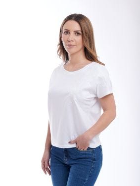 Camiseta Manga Cap Aplique
