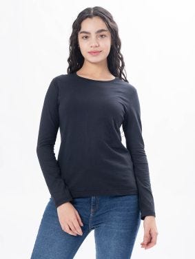 Camiseta Básica Cuello Redondo Manga Larga