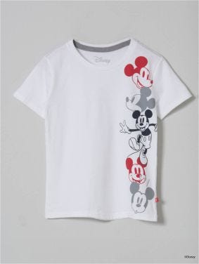 Camiseta Estampada (Disney) Kids Blanco Mickey Cabezas