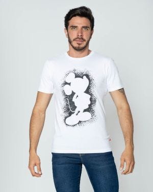 Camiseta Mickey Disney Blanco Est Sombra Mickey