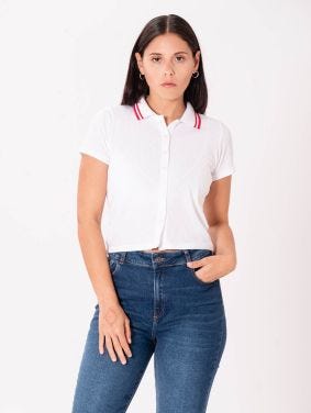 Polo Crop Botones