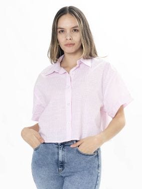Blusa Manga Corta Cropped