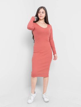 Midi Vestido Slim Fit Mujer