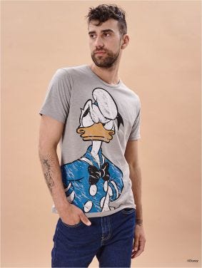 Camiseta Slim Estampada Disney Melange Donald Marinero