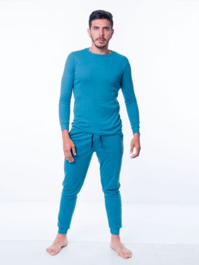 Pijama Básica (2 Piezas) Azul Jaspeado